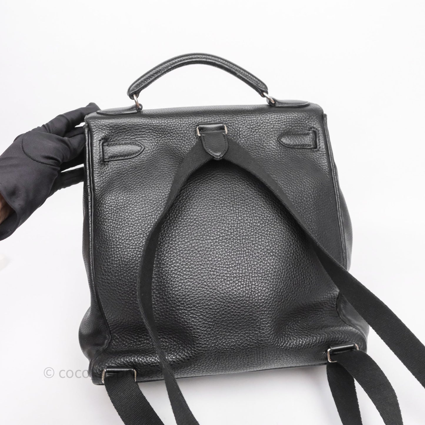 Hermès Kelly Ado Backpack GM Black Noir 89 Togo Palladium Hardware