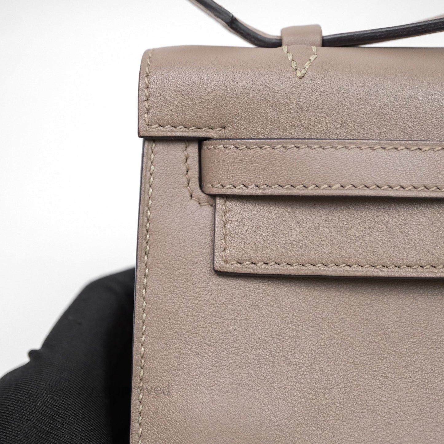 Hermès Kelly Pochette Gris Asphalte M8 Swift Gold Hardware