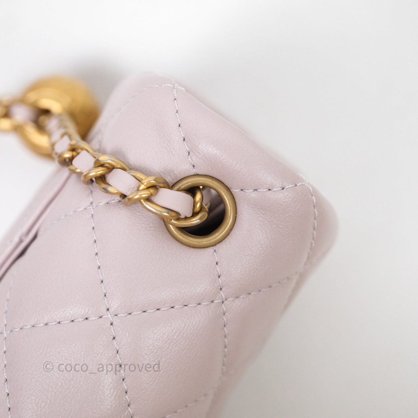 Chanel Mini Rectangular Pearl Crush Lilac Lambskin Aged Gold Hardware