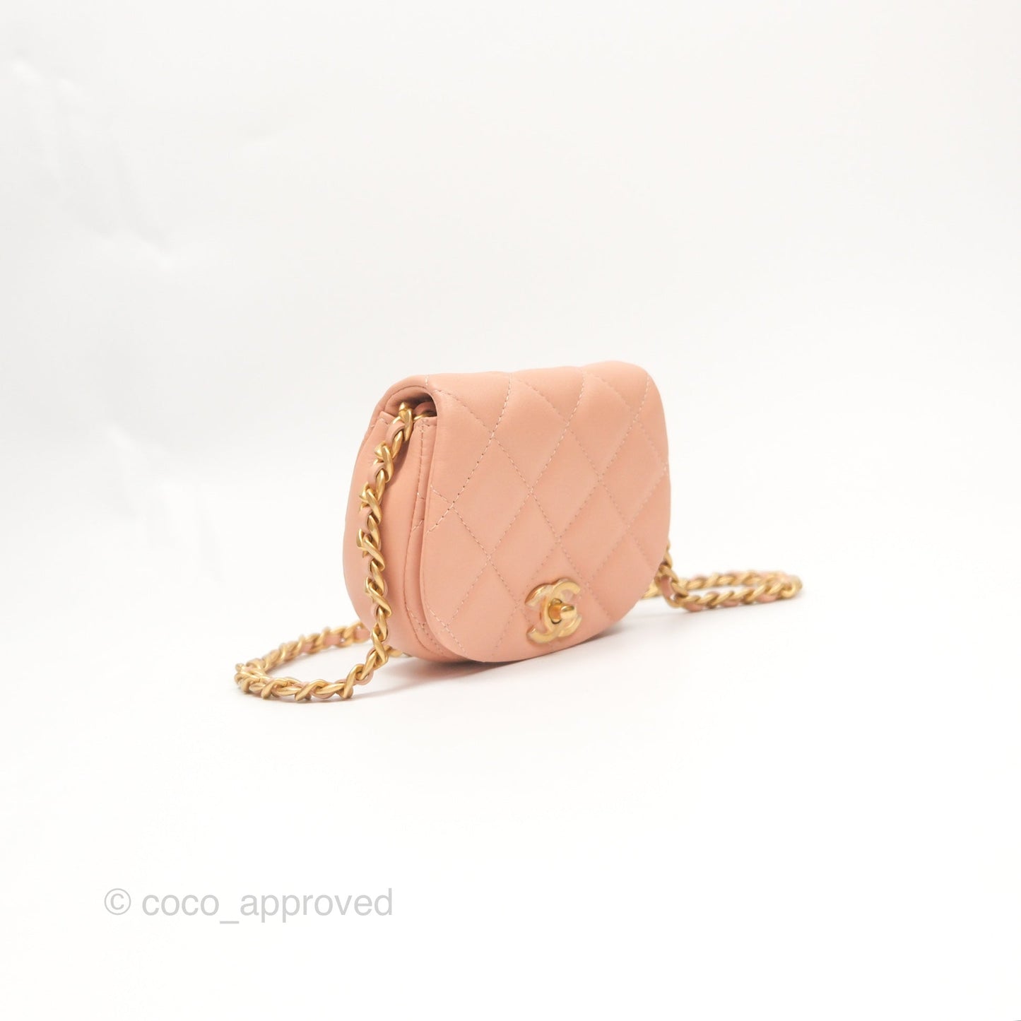 Chanel Mini Clutch with Chain Beige Calfskin Aged Gold Hardware