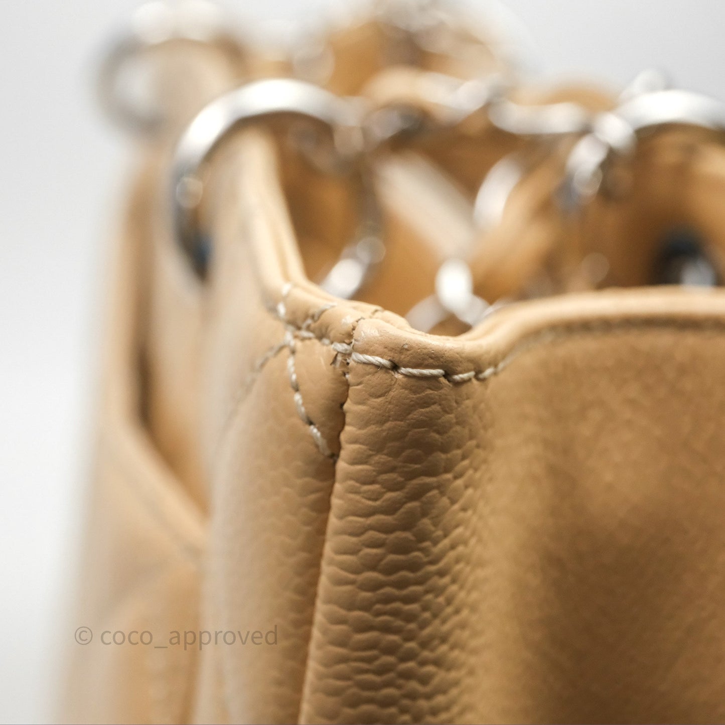Chanel GST Beige Caviar Silver Hardware