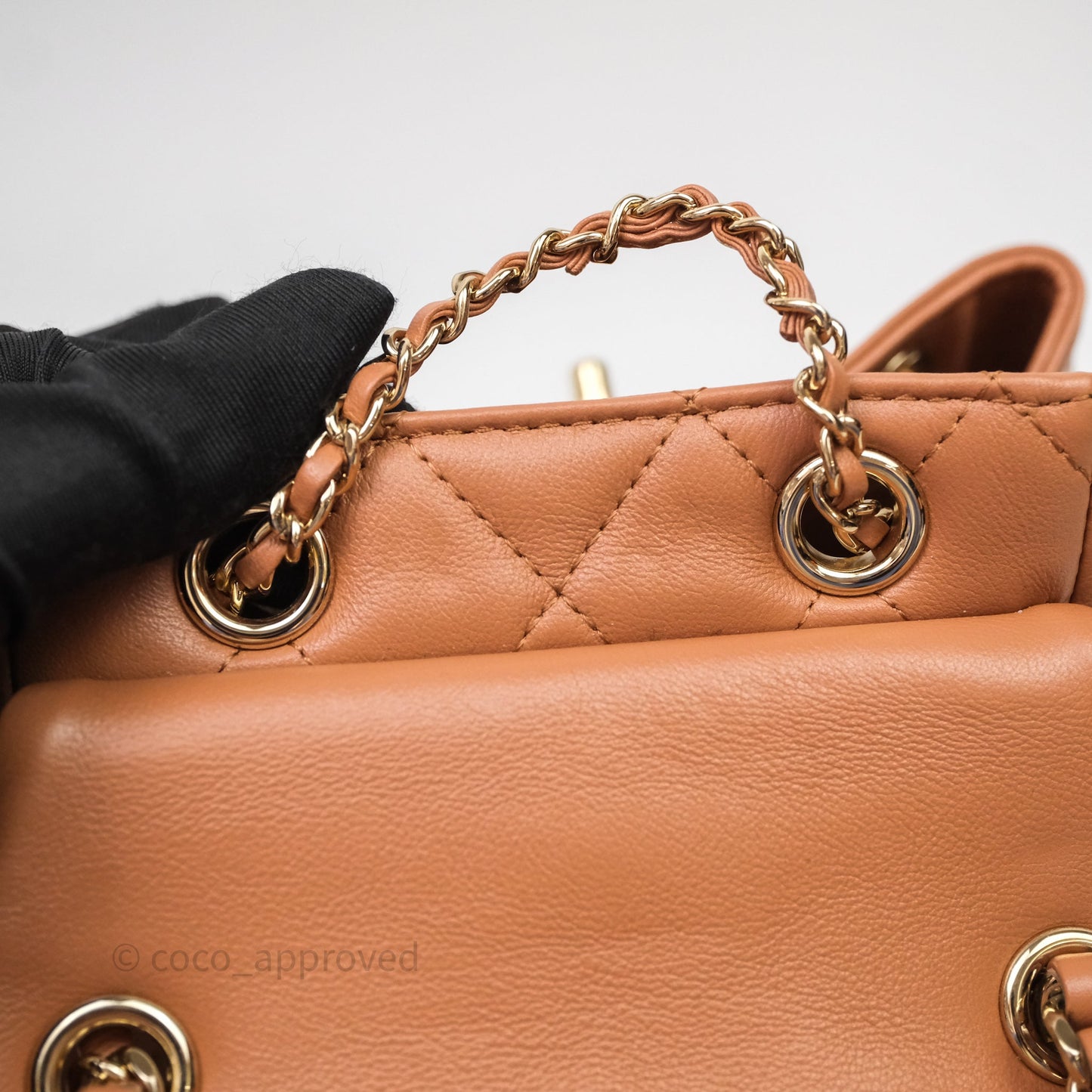 Chanel Small Duma Drawstring Backpack Camel Calfskin