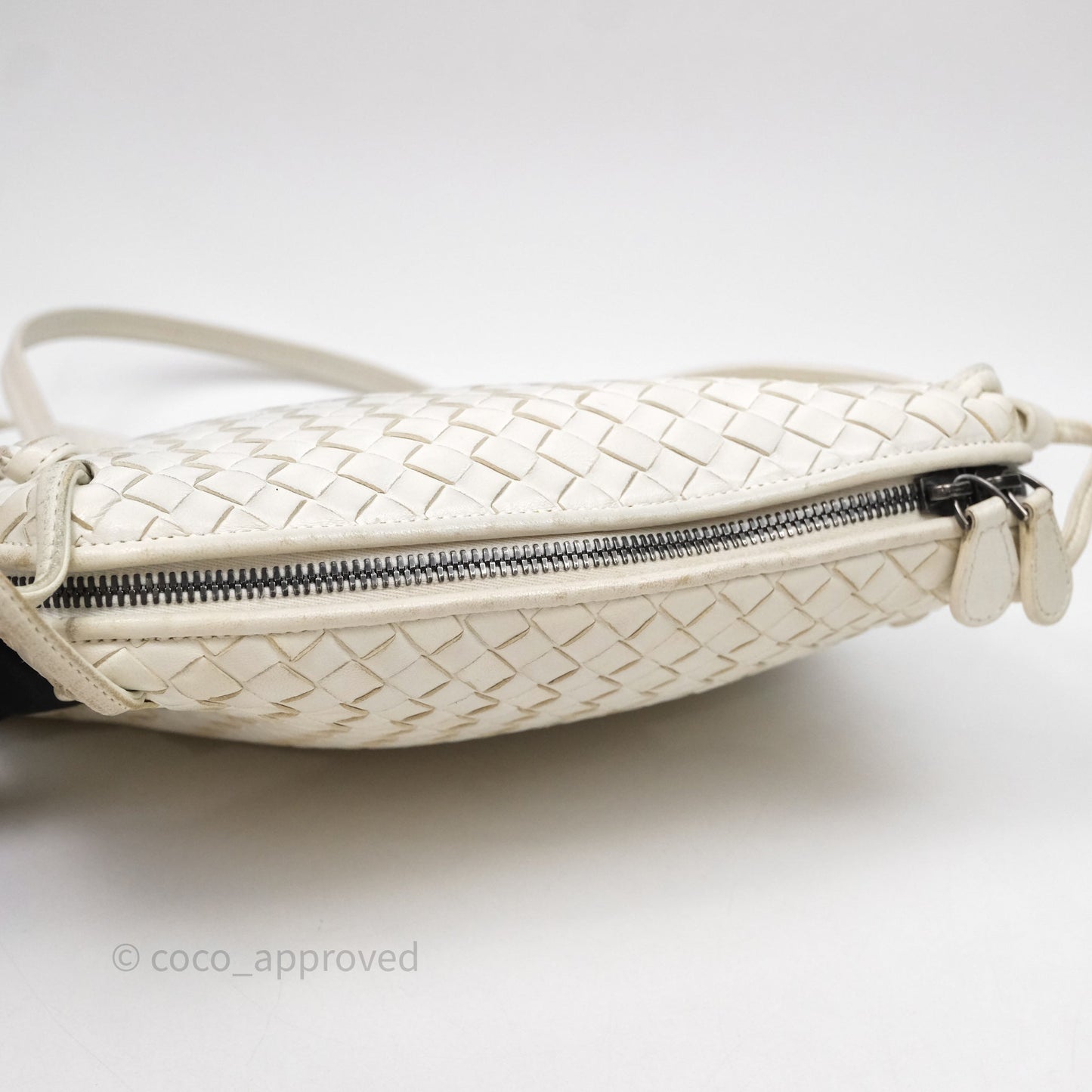 Bottega Veneta Nodini Crossbody Bag White Nappa Intrecciato