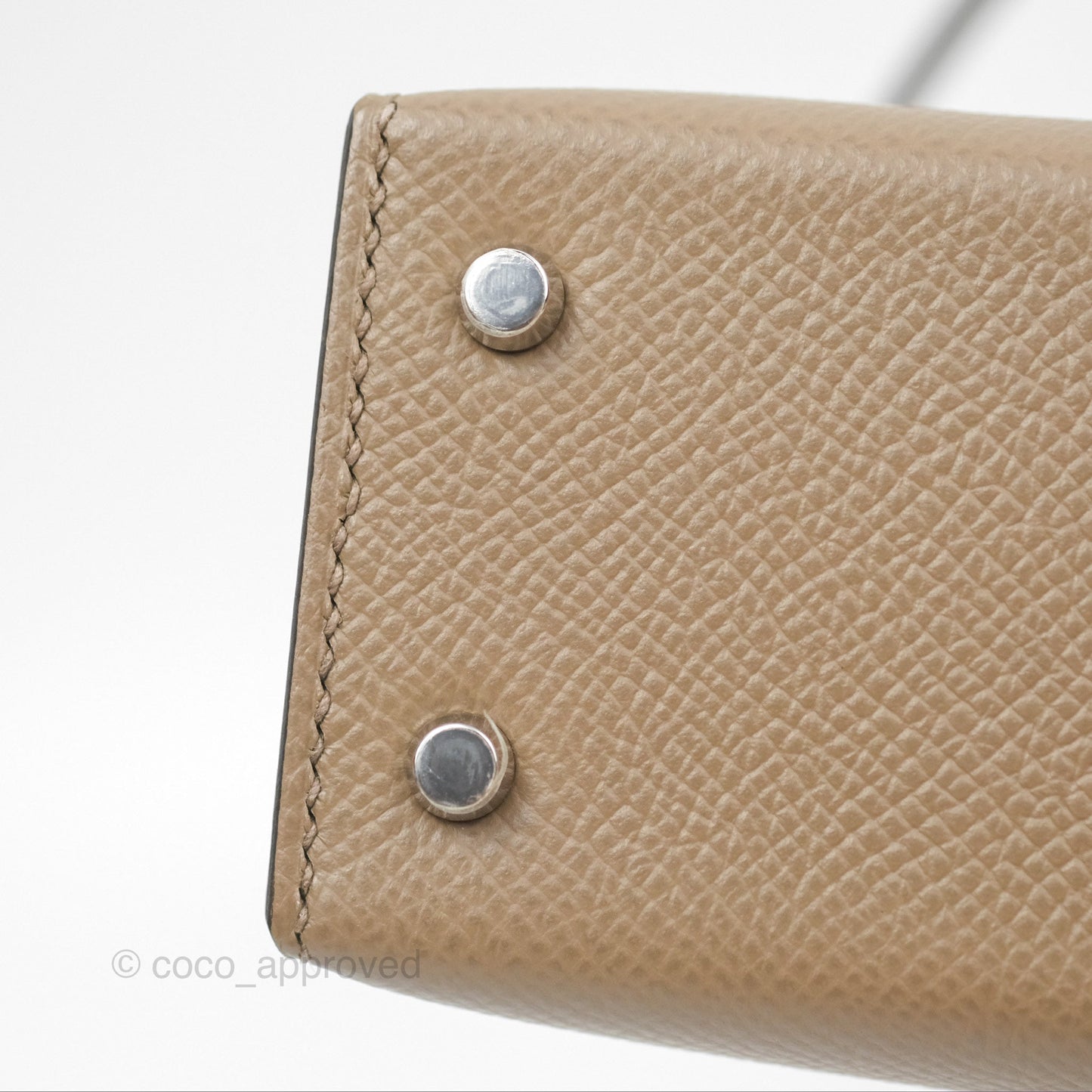 Hermès Mini Kelly II Etoupe 18/Alezan 3G/Biscuit 48 Epsom Palladium Hardware