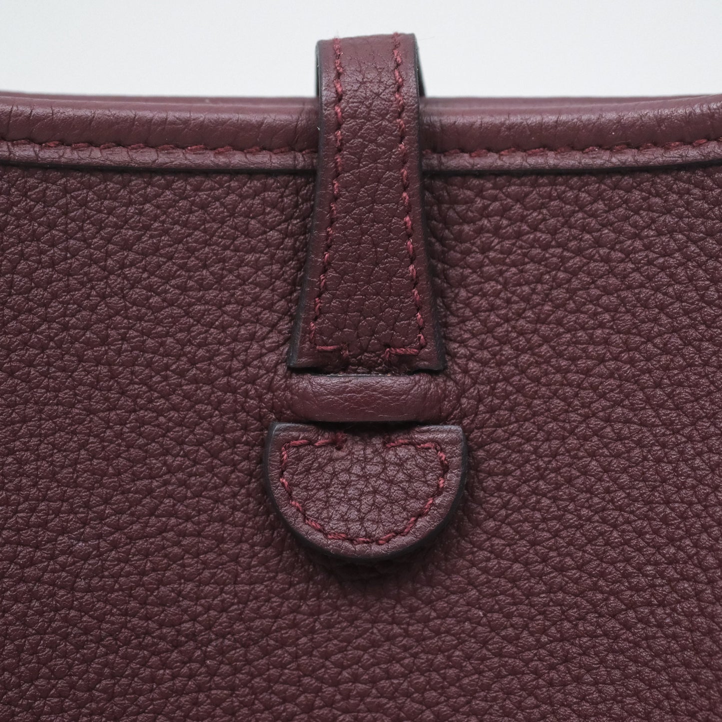 Hermès Mini Evelyne 16 Bordeaux 57 Taurillon Maurice Palladium Hardware