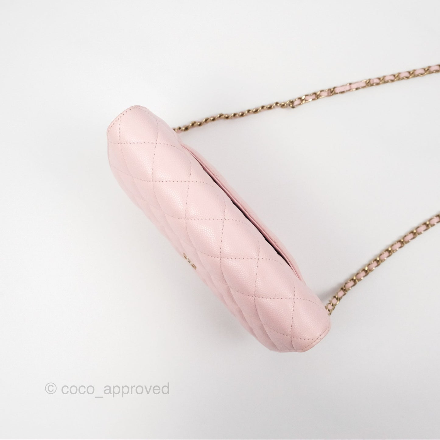 Chanel Quilted Classic Wallet on Chain WOC Pink Caviar Gold Hardware