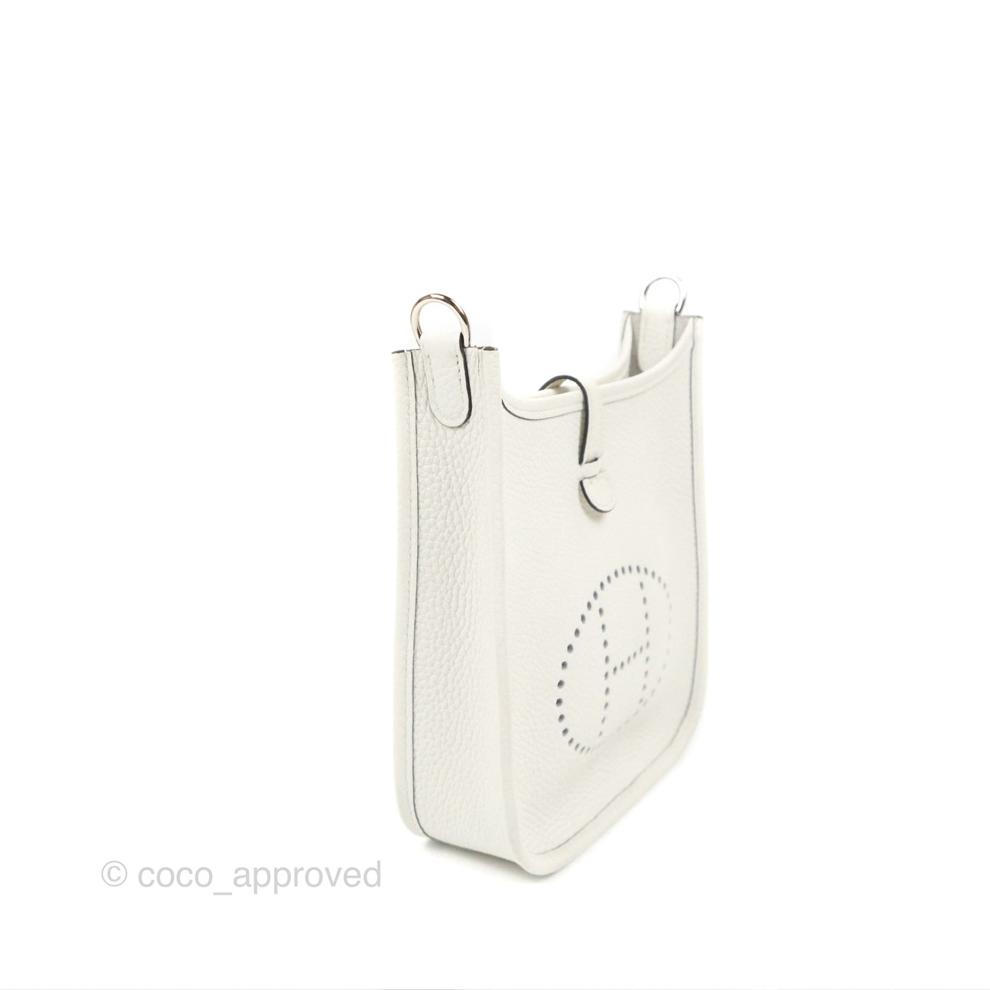 Hermès Mini Evelyne 16 New White Clemence Palladium Hardware