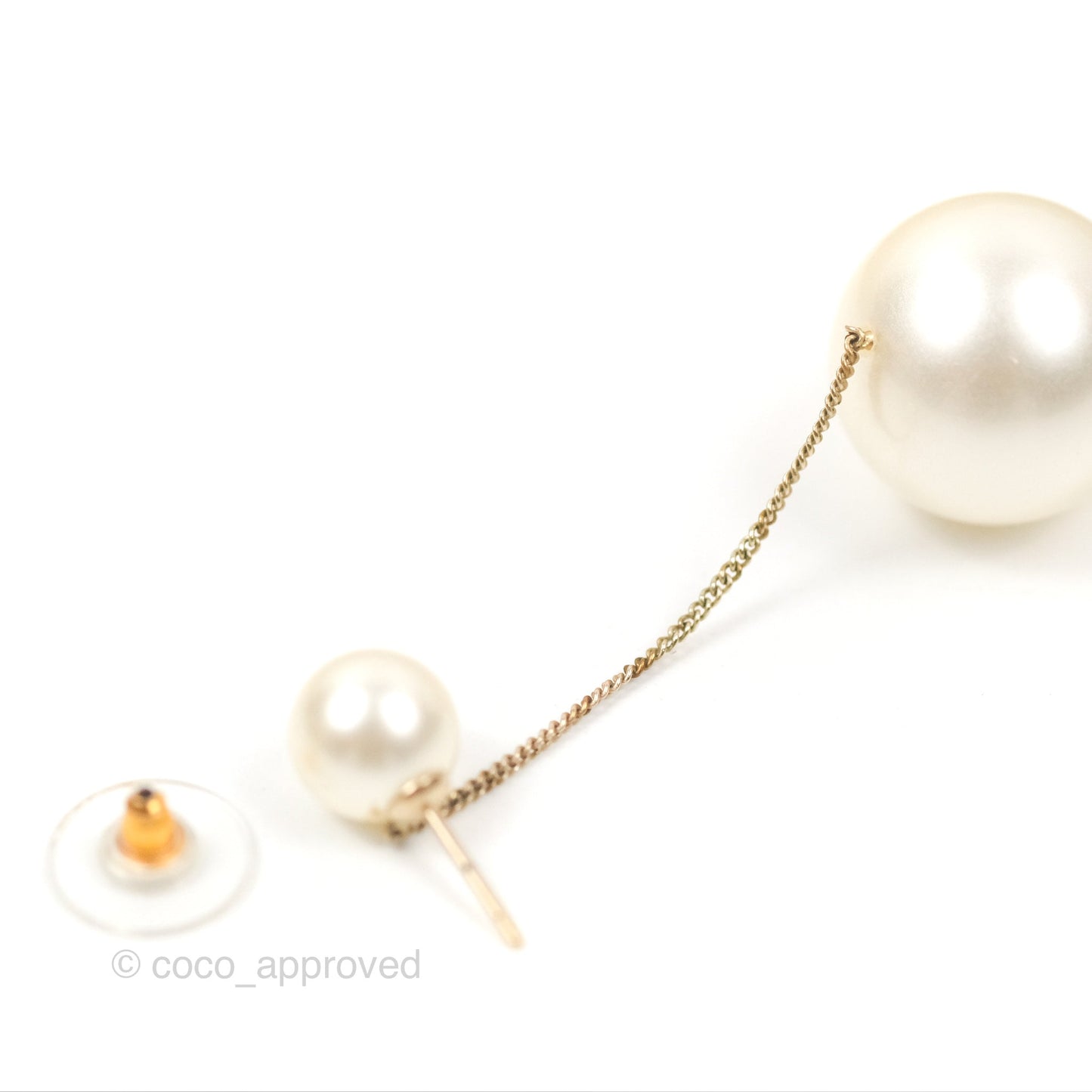 Chanel CC Pearl Drop Earrings