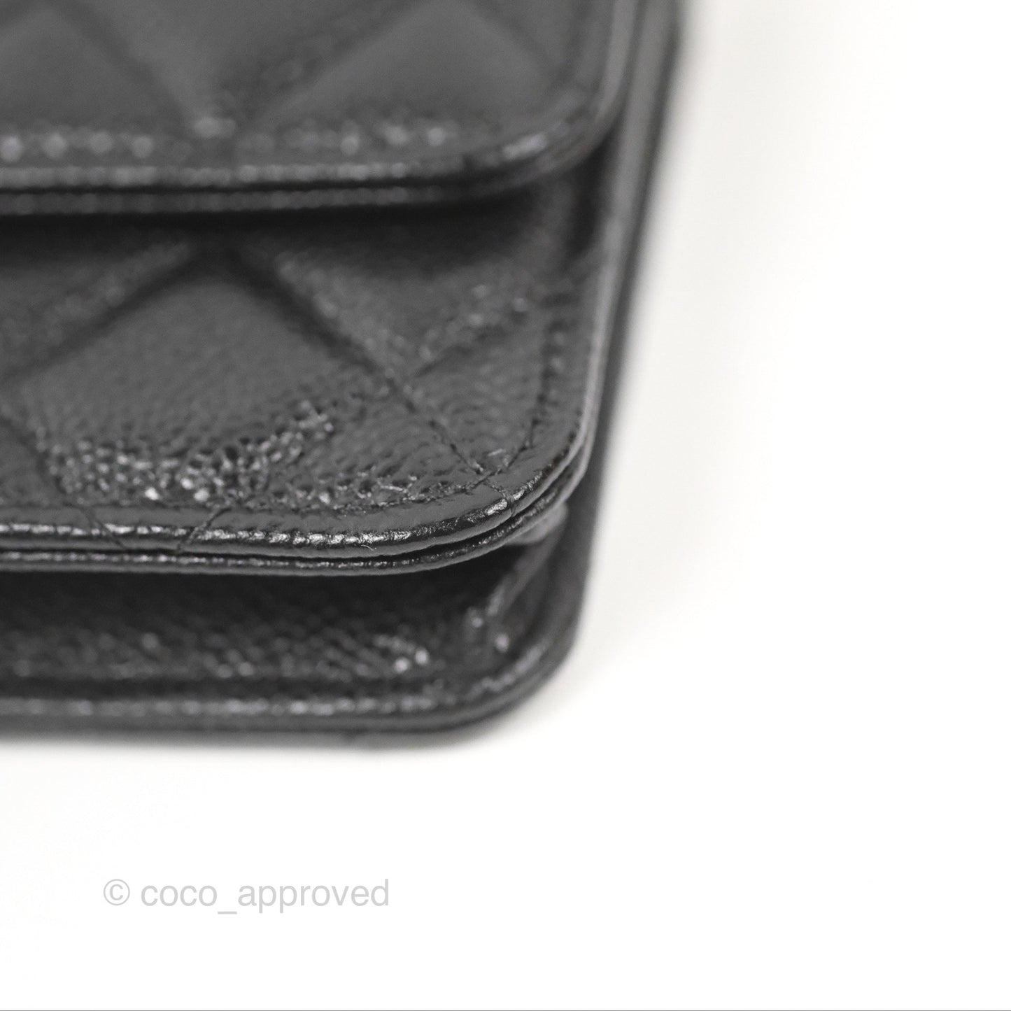 Chanel Miss Coco Clutch With Chain Quilted Black Caviar Gold Hardware