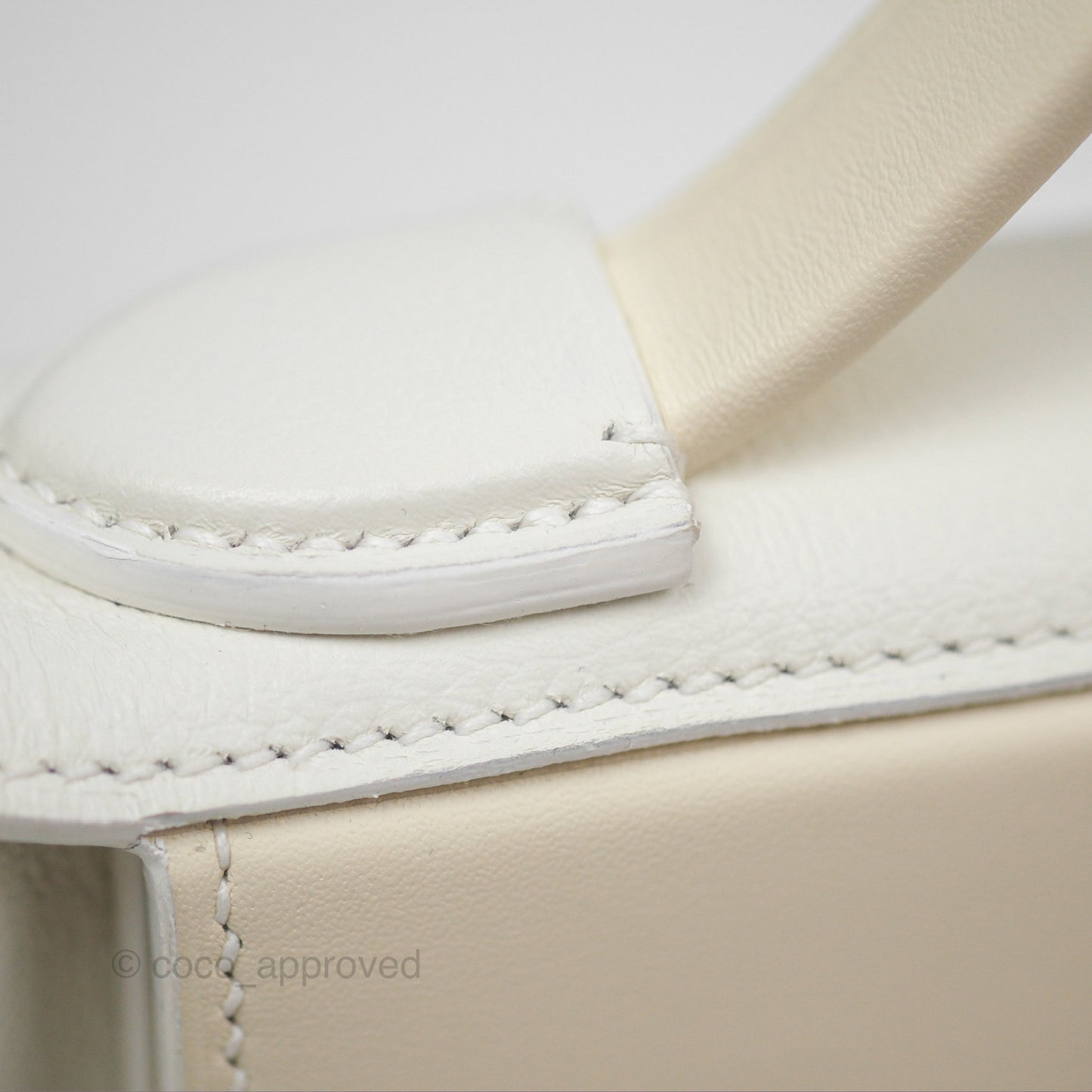 Hermès 24/24 21 Mini Blanc 01/ Nata I2 Evercolor/ Swift Palladium Hardware