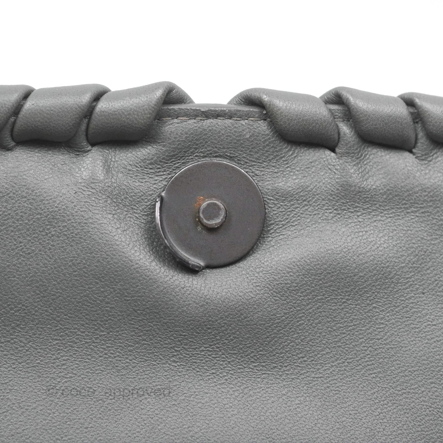 Bottega Veneta Small Nappa Intrecciato Olimpia Shoulder Bag Grey