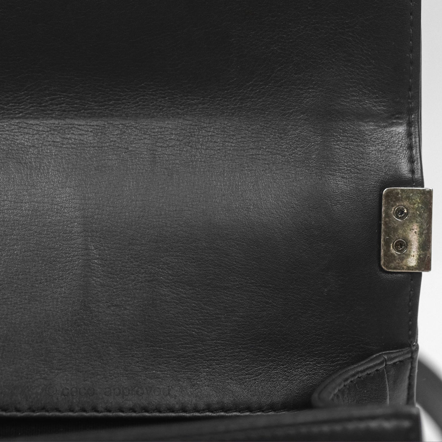 Chanel Small Boy Black Calfskin Ruthenium Hardware