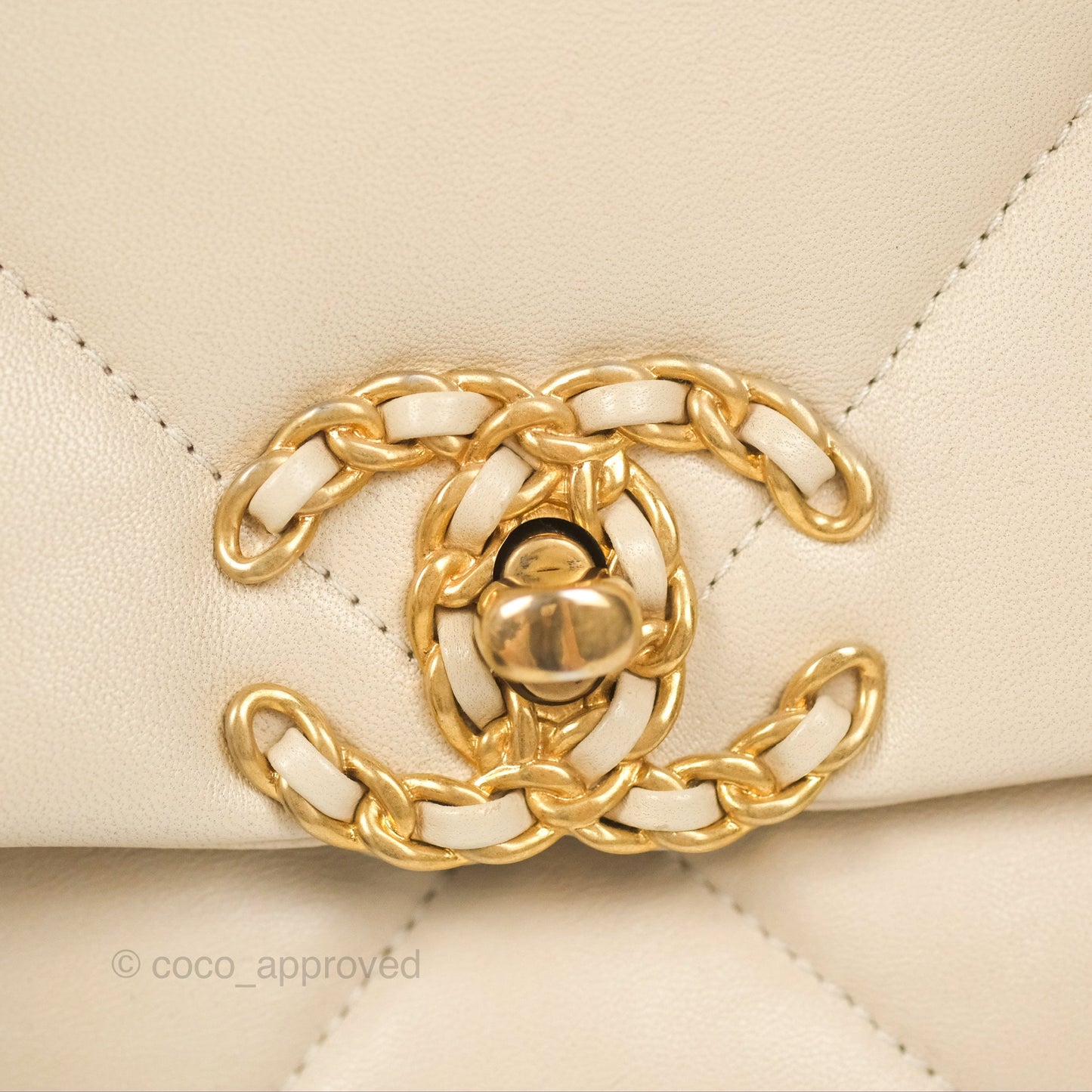 Chanel 19 Small Ivory Beige Mixed Hardware