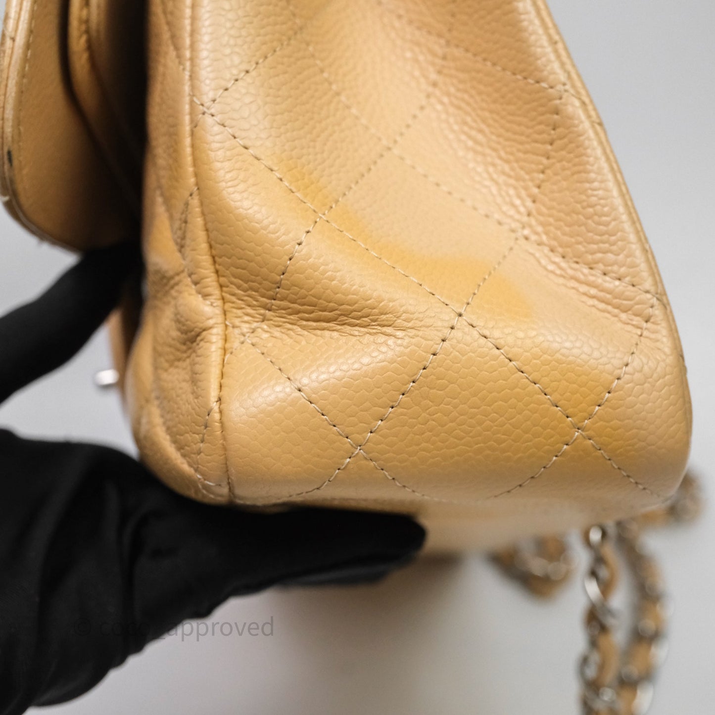 Chanel Jumbo Double Flap Beige Caviar Silver Hardware⁣⁣