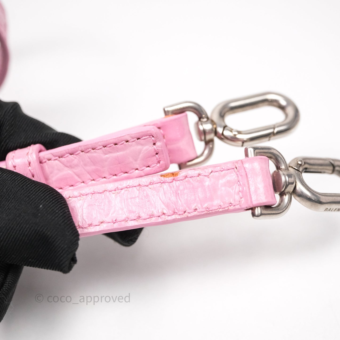Balenciaga Small Hourglass Embossed Bag Pink