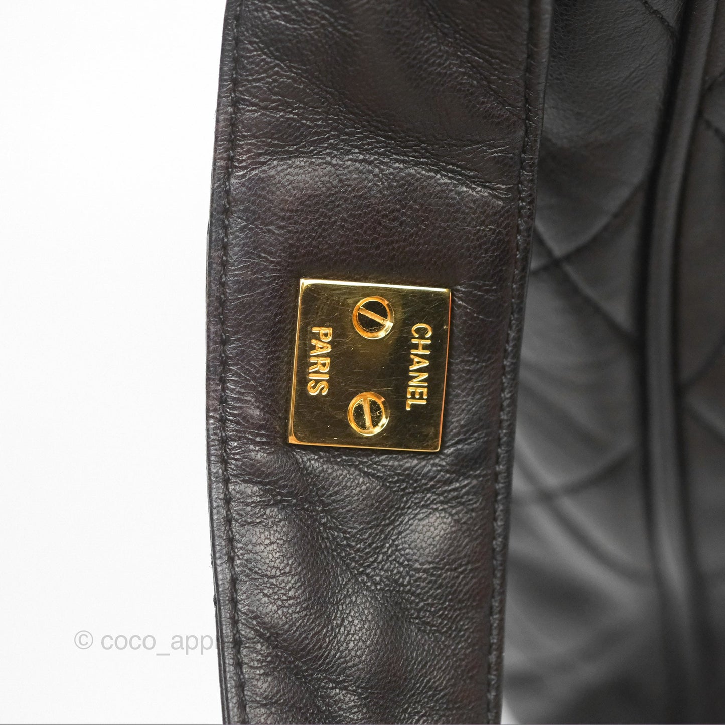 Chanel Vintage Drawstring Bucket Bag Black Lambskin Gold Hardware