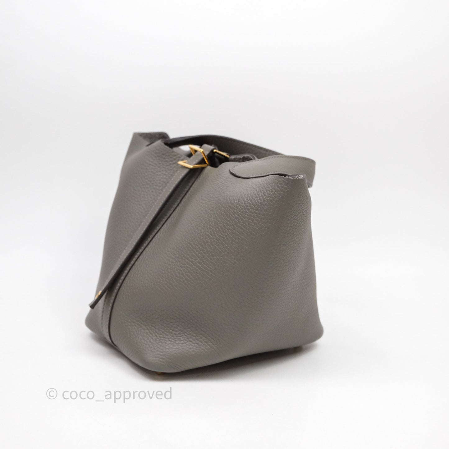 Hermès Picotin 18 Gris Meyer 0L Clemence Gold Hardware