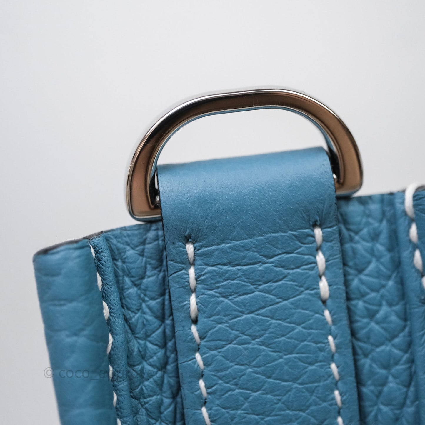 Hermès Evelyne 23 Bleu Jean 75 Clemence Palladium Hardware