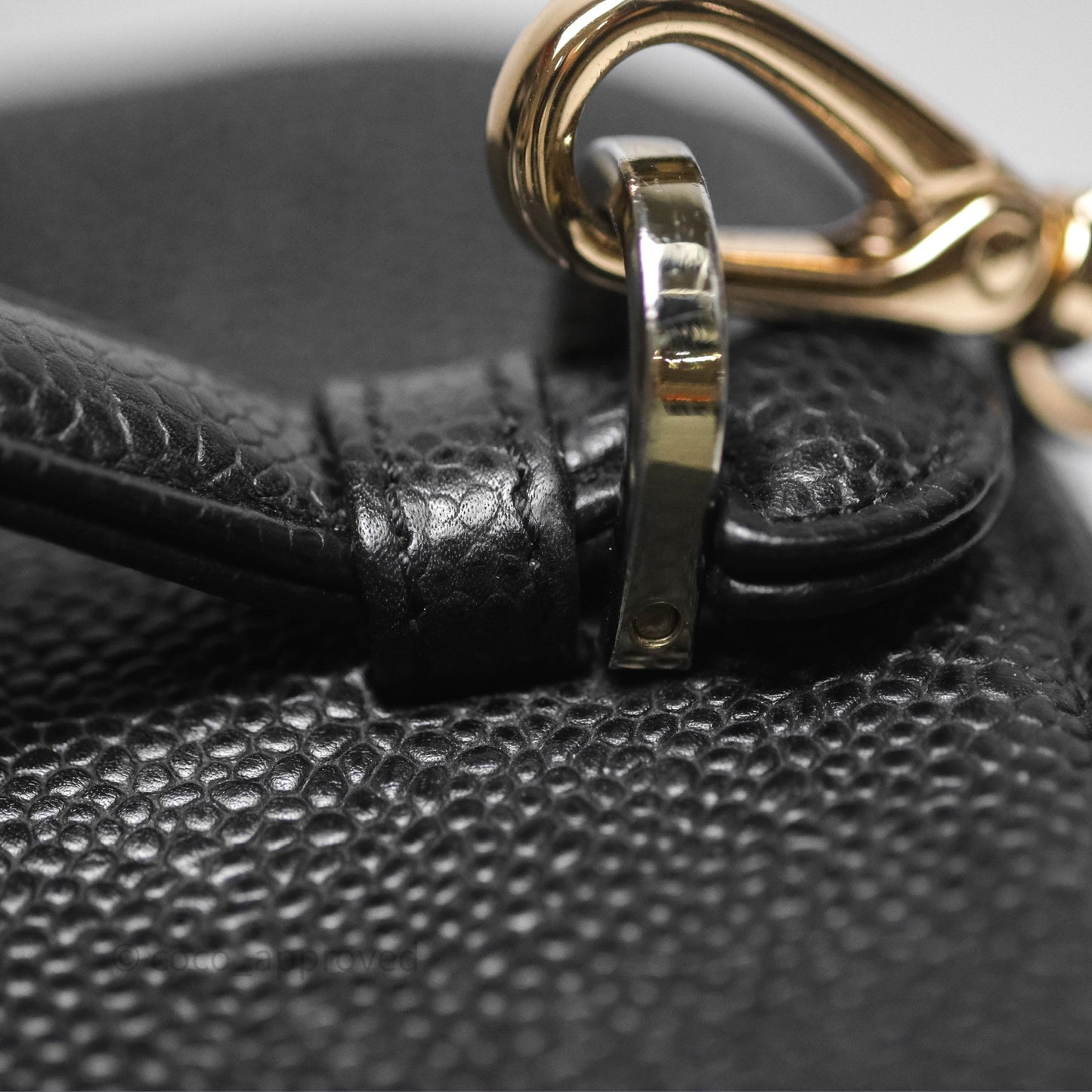 Chanel Vintage Vanity Case Black Caviar Gold Hardware