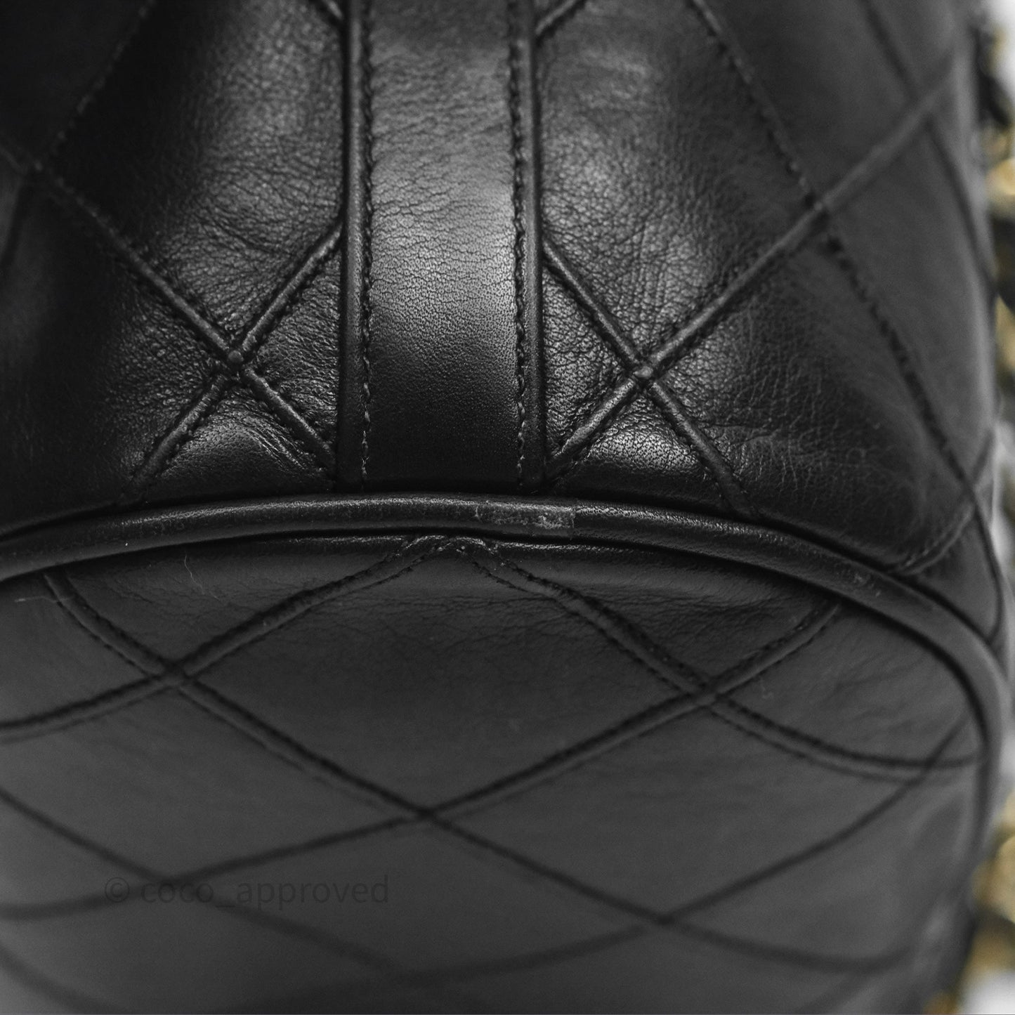 Chanel Vintage Mini CC Bucket Bag Black Lambskin Gold Hardware