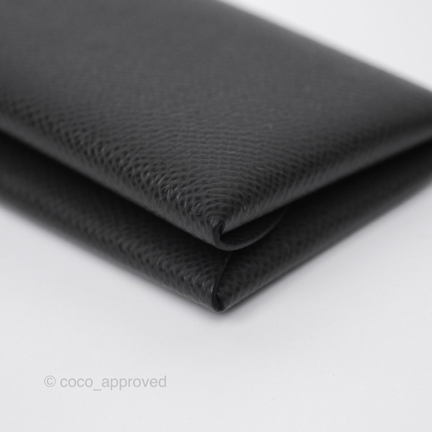 Hermès Calvi Duo Compact Card Holder Graphite 88 Epsom