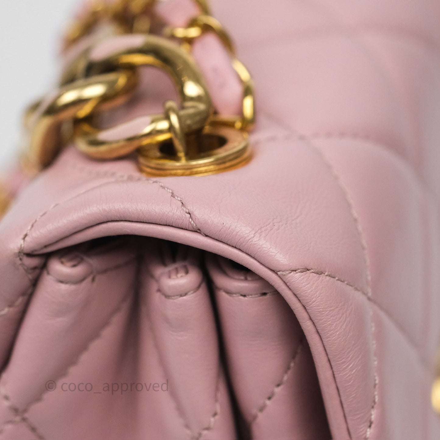 Chanel Mini Color Match Flap Quilted Pink Lambskin Aged Gold Hardware