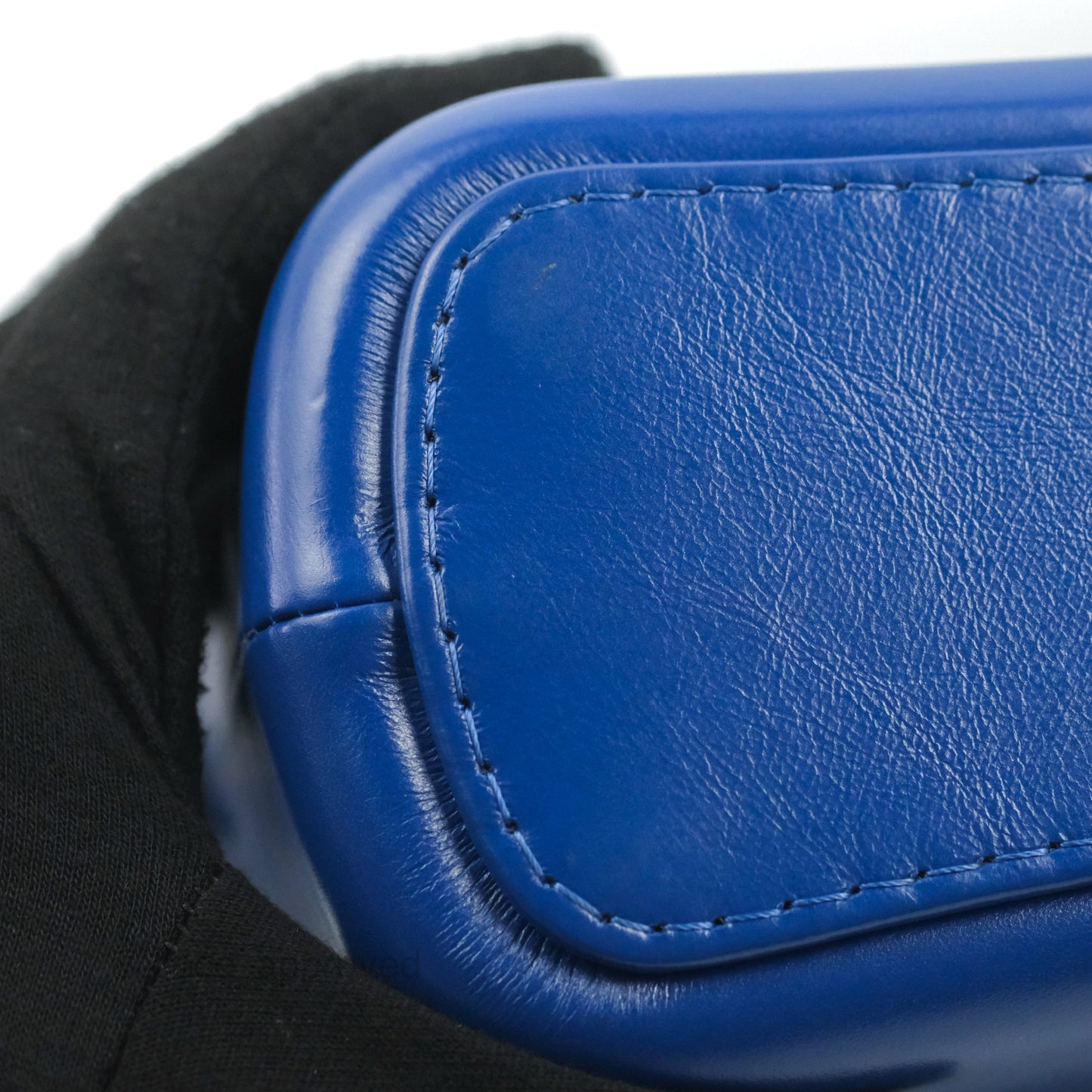 Chanel New Medium Gabrielle Blue Logo Handle Aged Calfskin Mixed Hardware