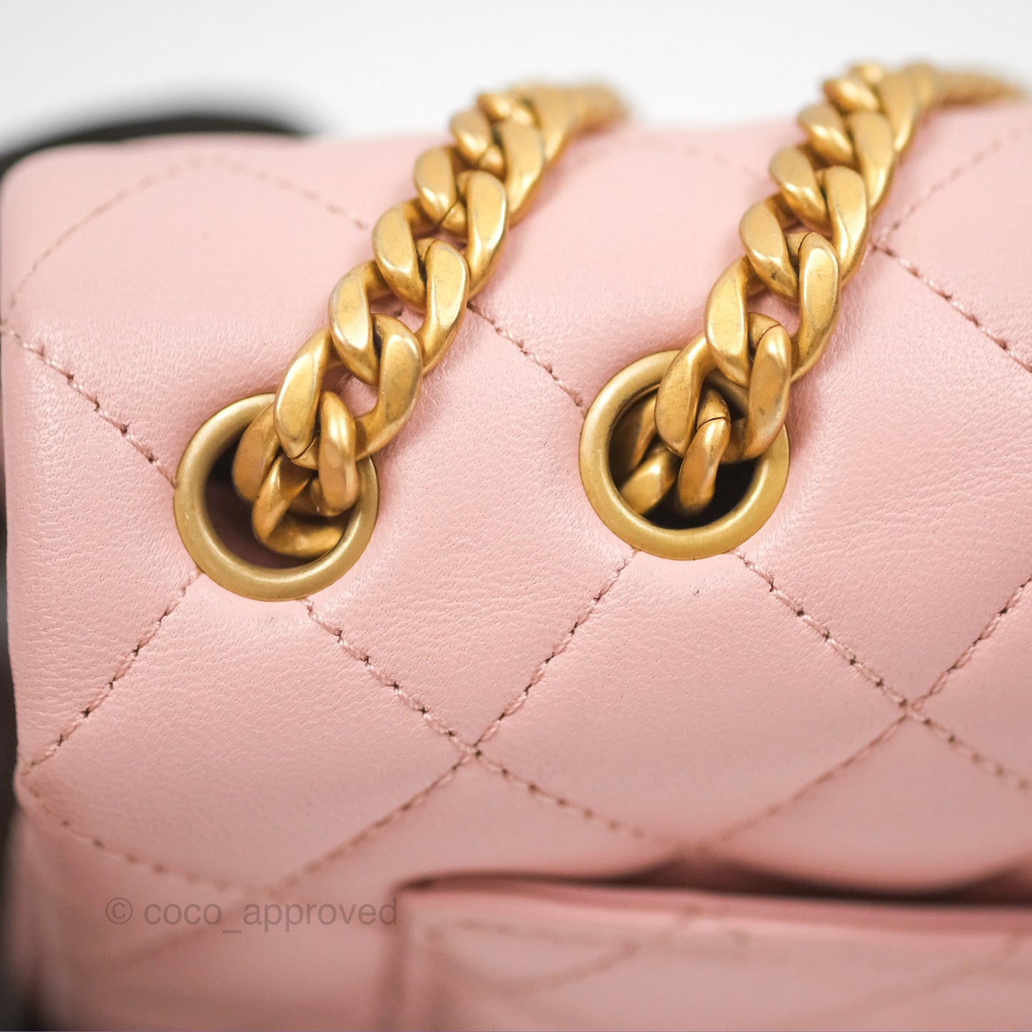 Chanel Sweet Camellia Mini Rectangular Flap Pink Lambskin Aged Gold Hardware 23S