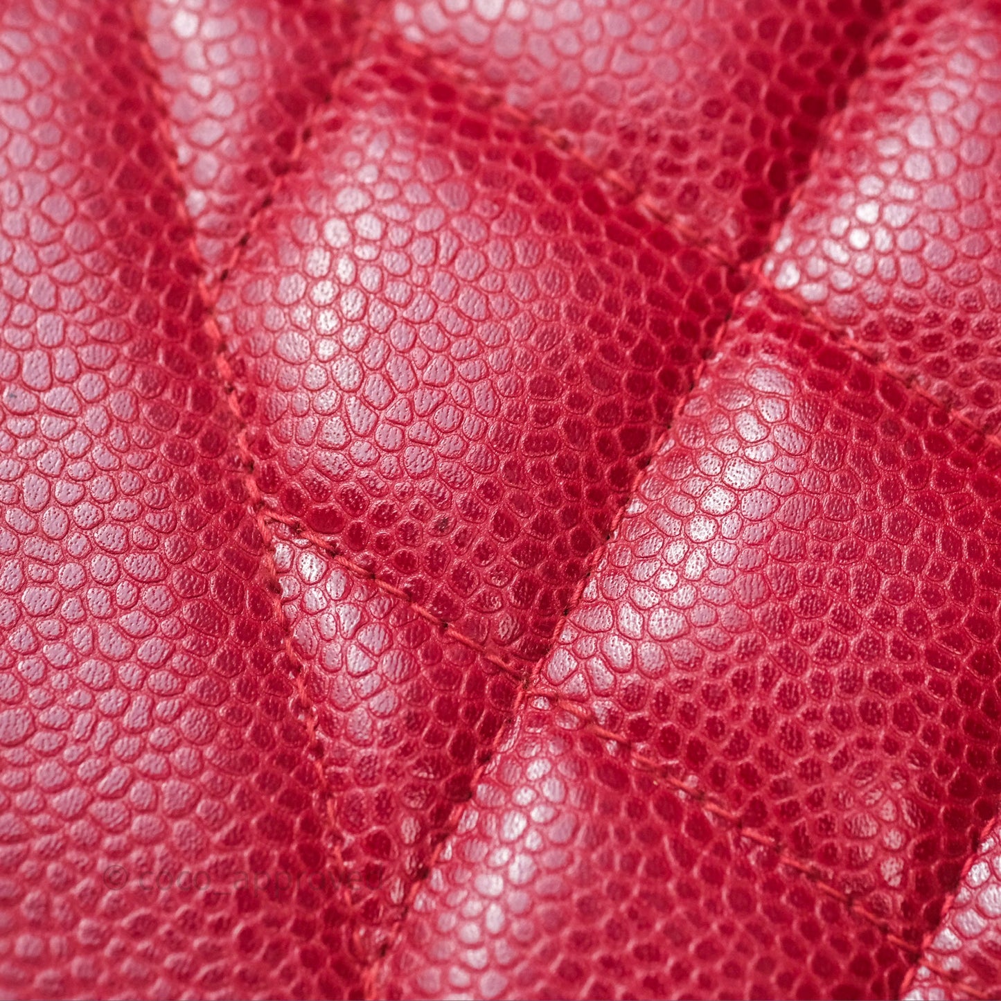 Chanel Medium Vintage Quilted Classic Diana Flap Bag Red Caviar 24K Gold Hardware