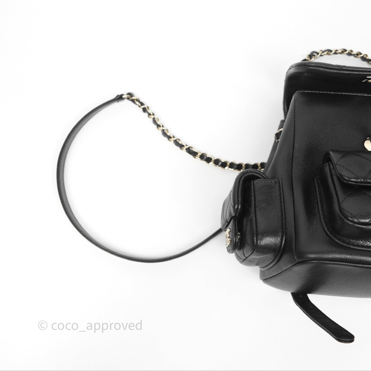Chanel Small Duma Backpack Caviar Black Gold Hardware