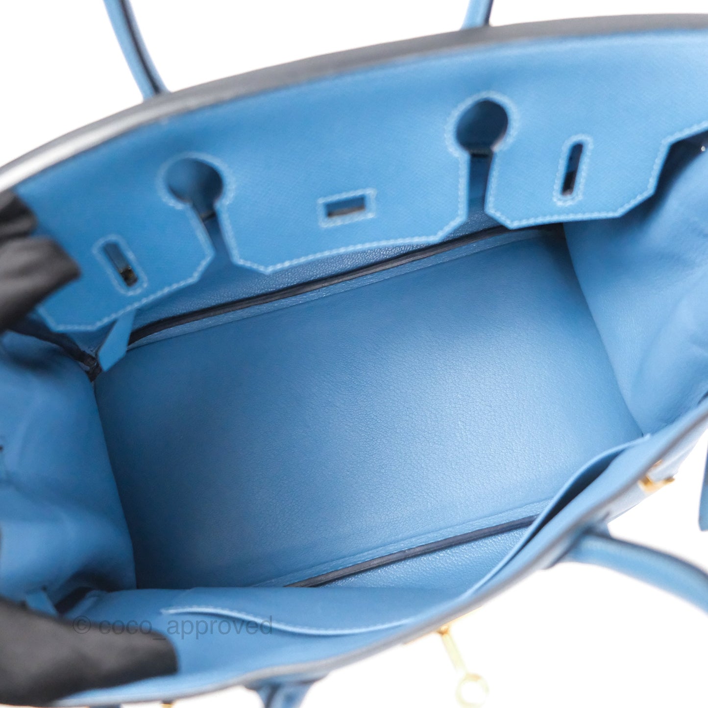 Hermès Birkin 30 Retourne Bleu Brighton 7E Epsom Gold Hardware