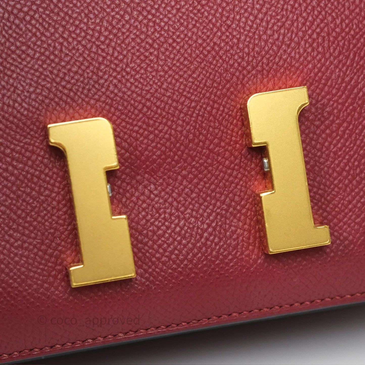 Hermès Constance Mini 18cm Rouge Grenat K1 Epsom Gold Hardware
