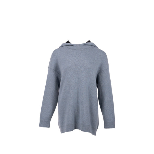 Luxury Dior Size 36 J'aLuxury Dior 8' Hooded Sweater with Rear Signature Cashmere Blue Grey/Black