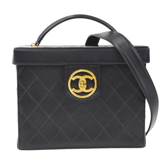 Luxury Chanel Black Lambskin Bicolore 2way Shoulder Handbag