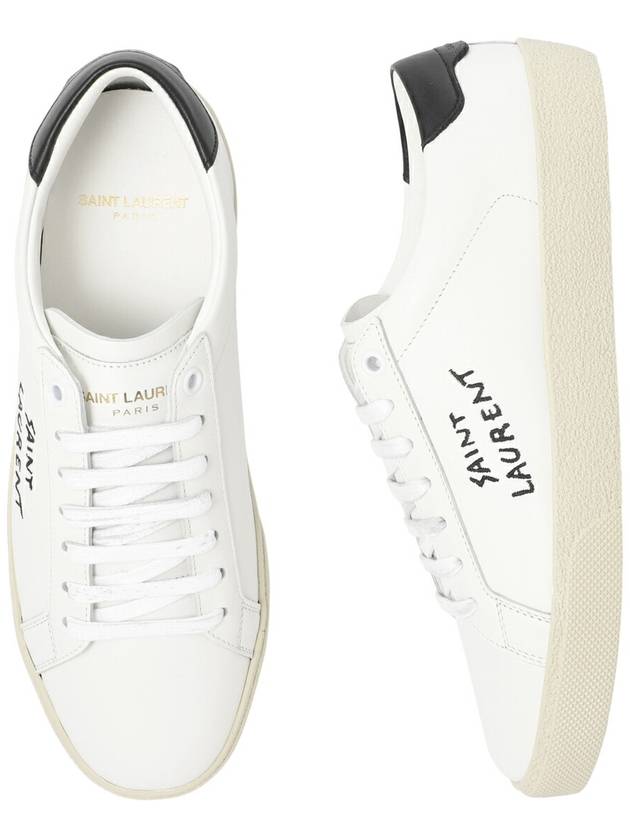 Luxury Saint Laurent Court Classic Black Tab Low Top Sneakers White