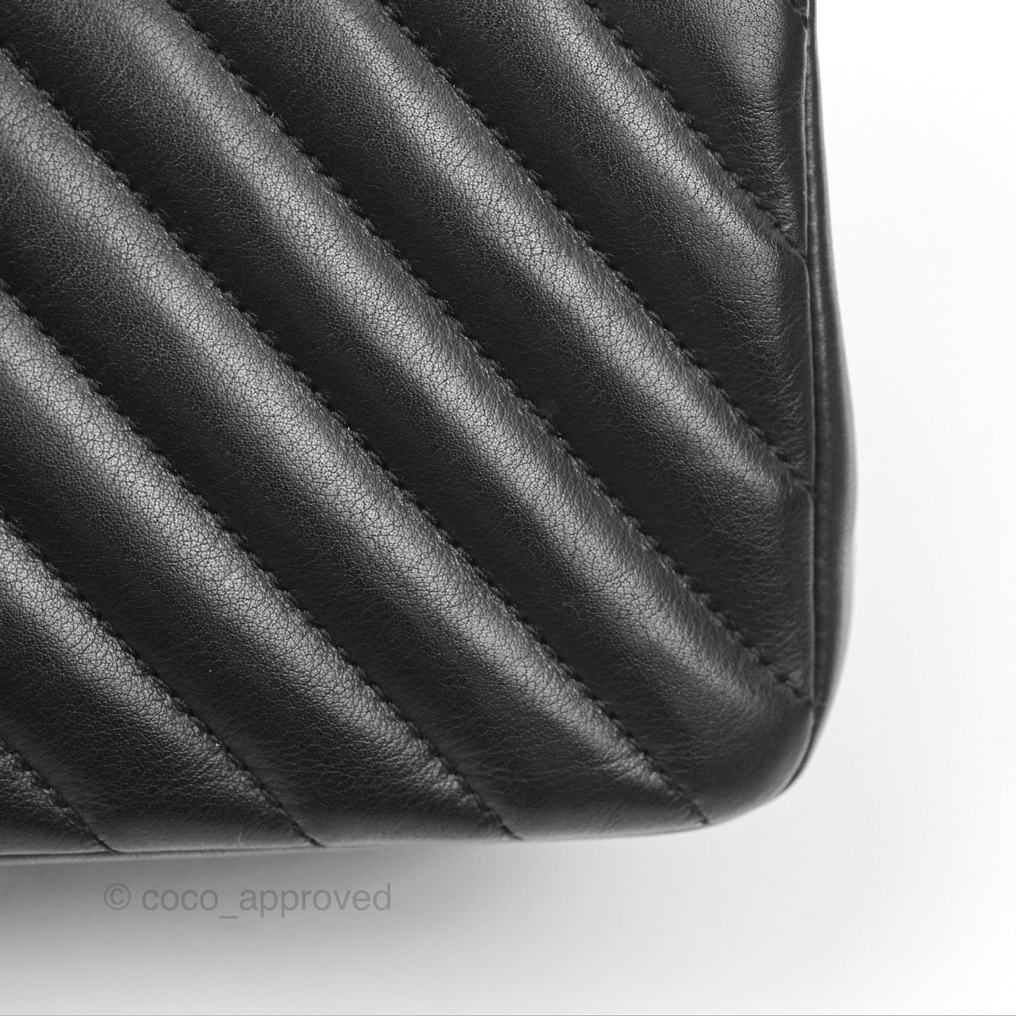 Chanel Small Statement Chevron Flap Bag Black Calfskin Gold Hardware