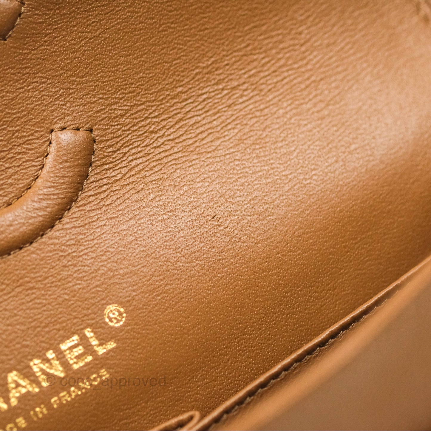 Chanel Classic M/L Medium Flap Quilted Brown Caviar Gold Hardware 17C