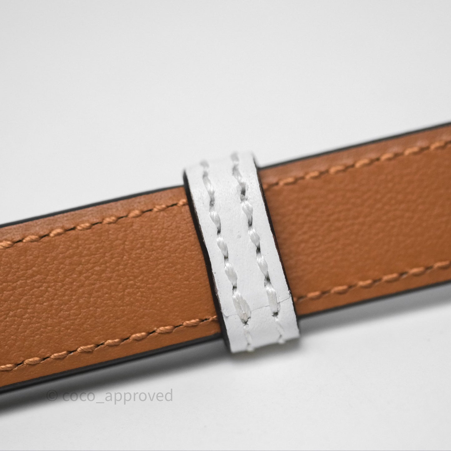 Hermès Kelly 18 Belt 01 Blanc White Epsom Rose Gold Hardware