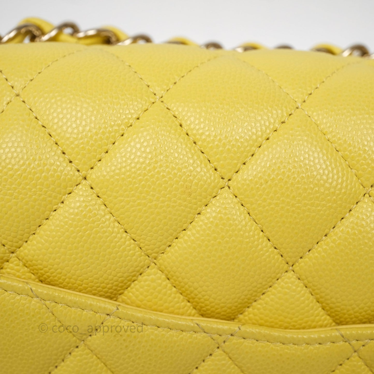 Chanel Small Classic Flap Quilted Yellow Caviar Gold Hardware