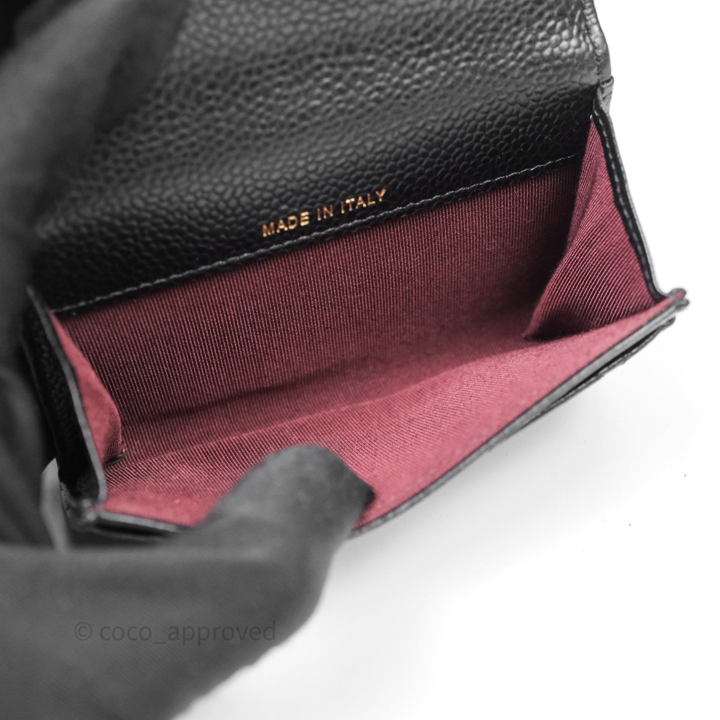 Chanel Classic Quilted Flap Card Holder Black Caviar Gold Hardware