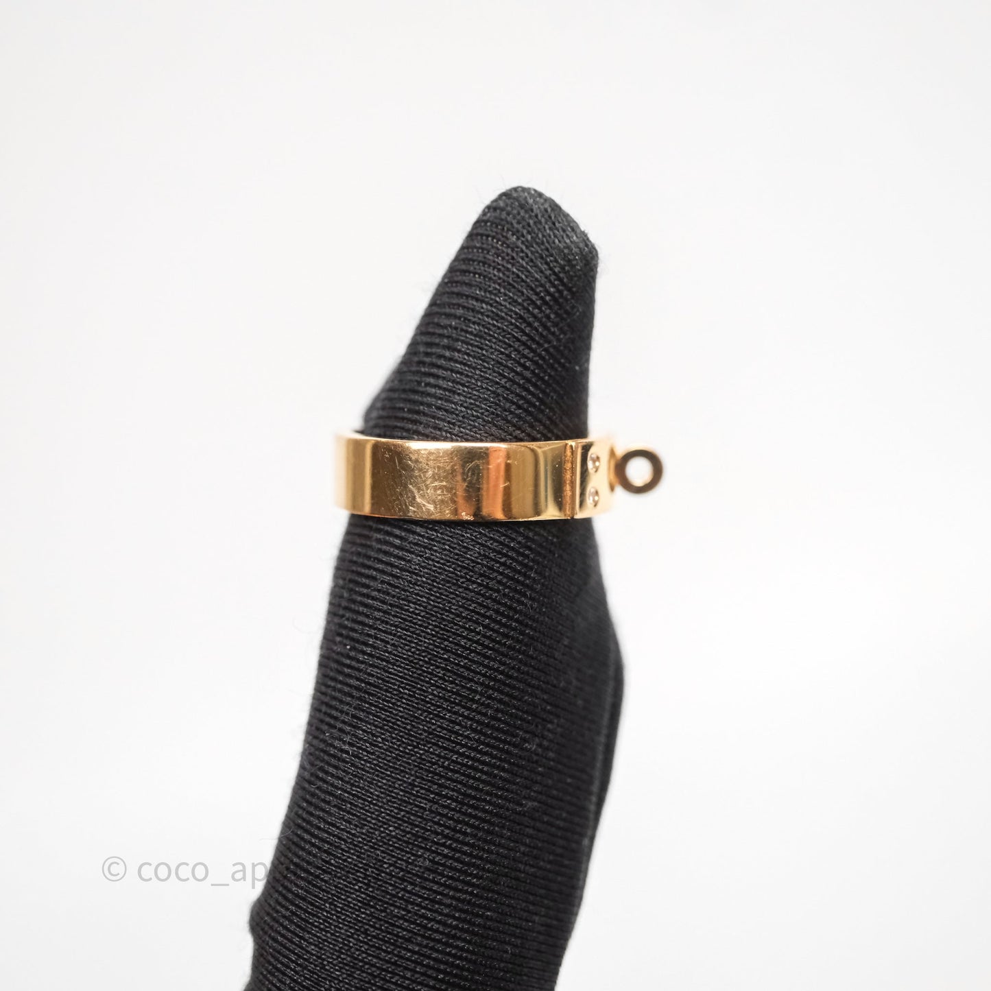 Hermès Kelly Ring Small Model Rose Gold Diamonds Size 49