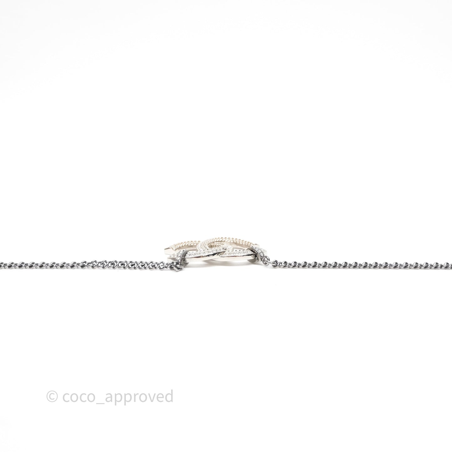 Chanel Crystals CC Necklace Gun Metal 21B