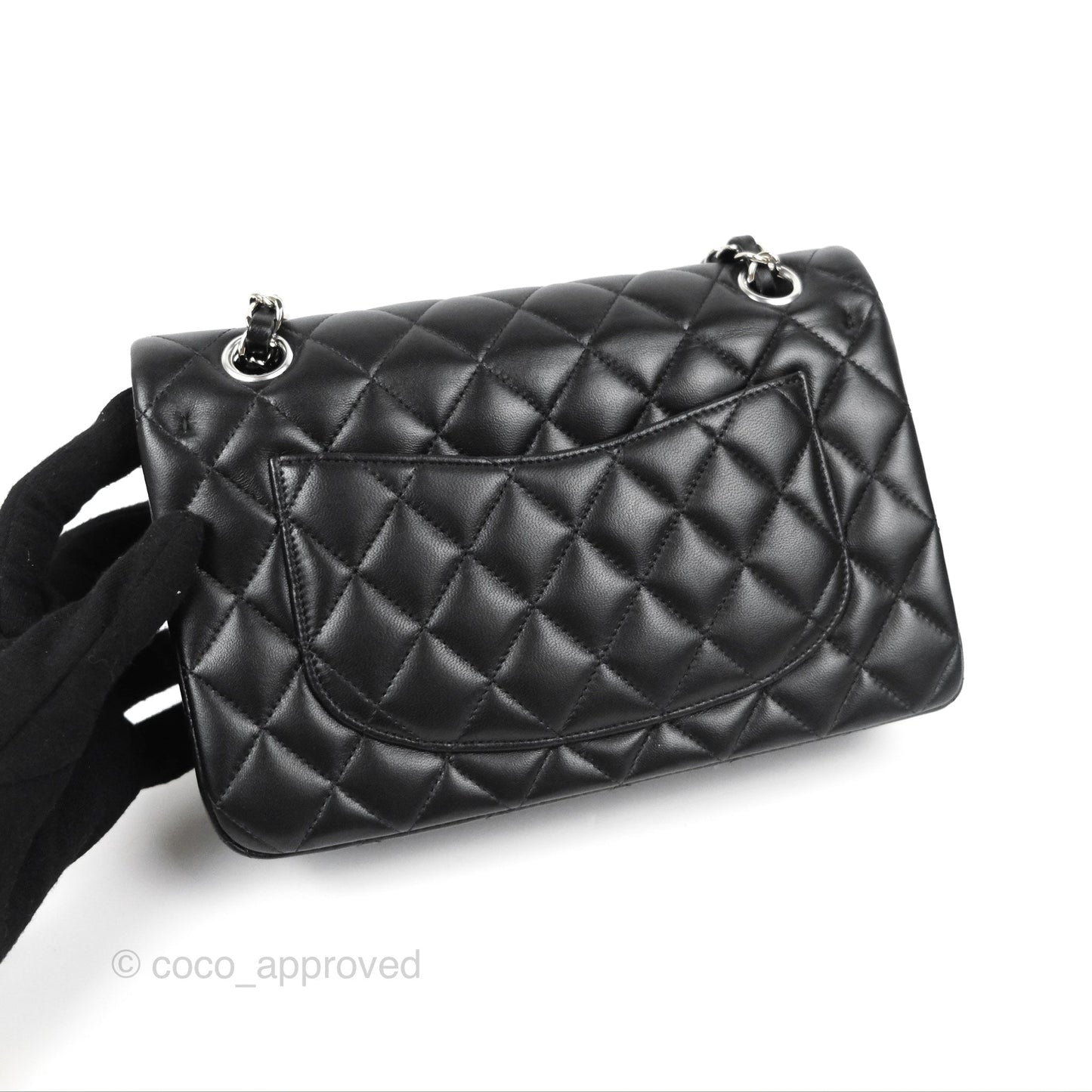 Chanel Small Classic Quilted Flap Black Lambskin Silver Hardware