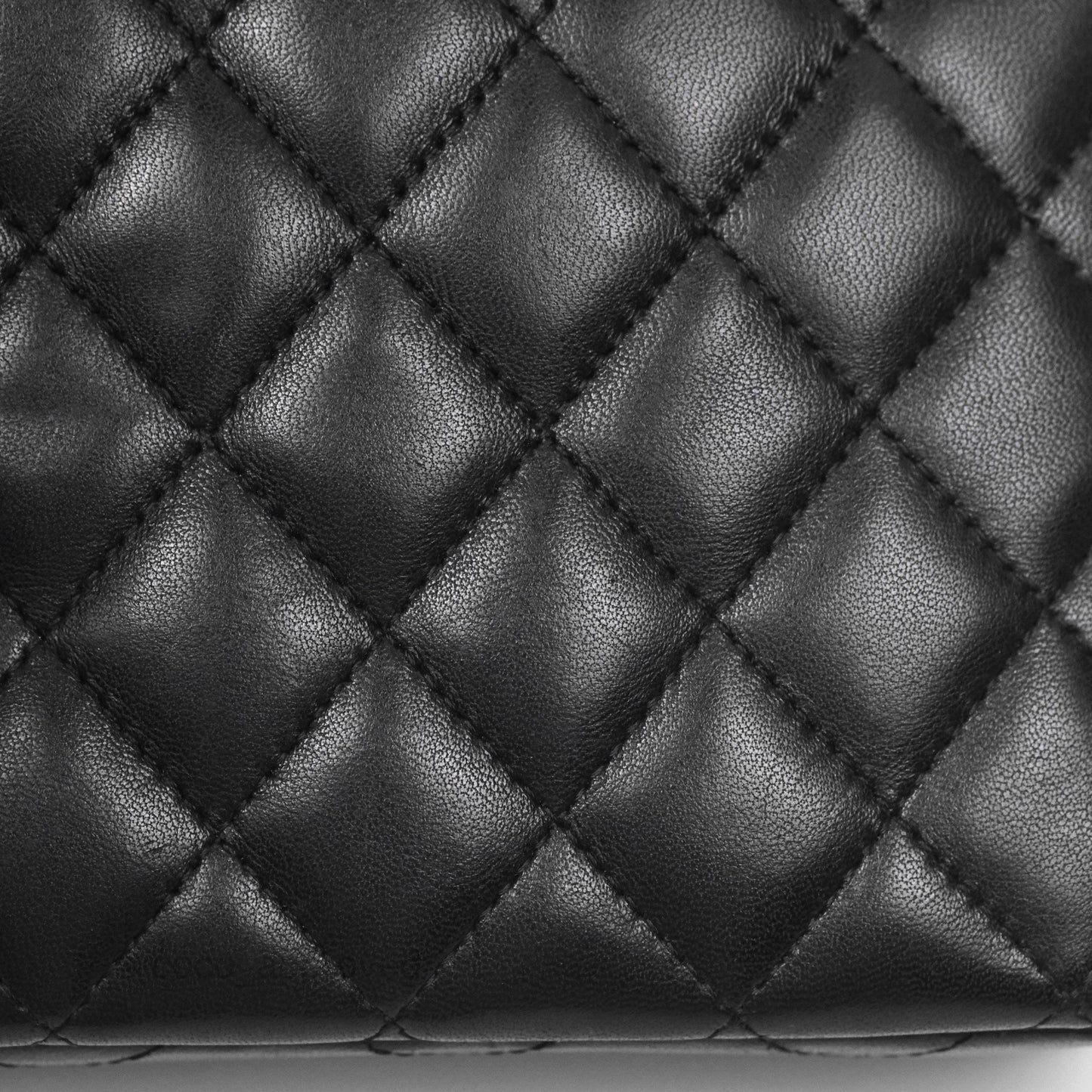 Chanel Quilted East West Flap Bag Black Lambskin Gold Hardware