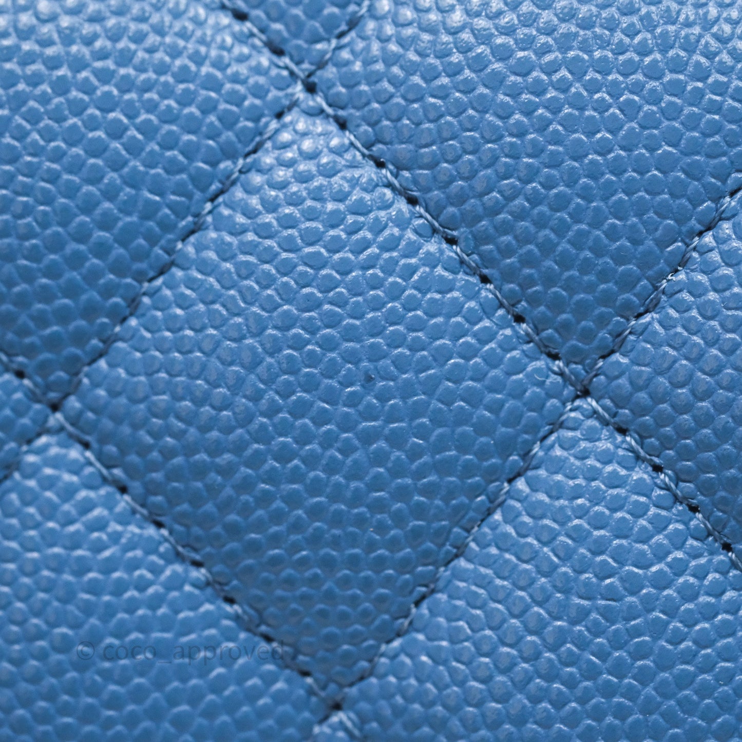 Chanel Small Classic Flap Quilted Blue Caviar Gold Hardware 20S
