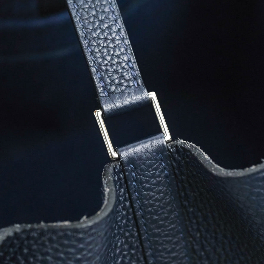 Hermès Picotin 22 Bleu Nuit 2Z Clemence Palladium Hardware