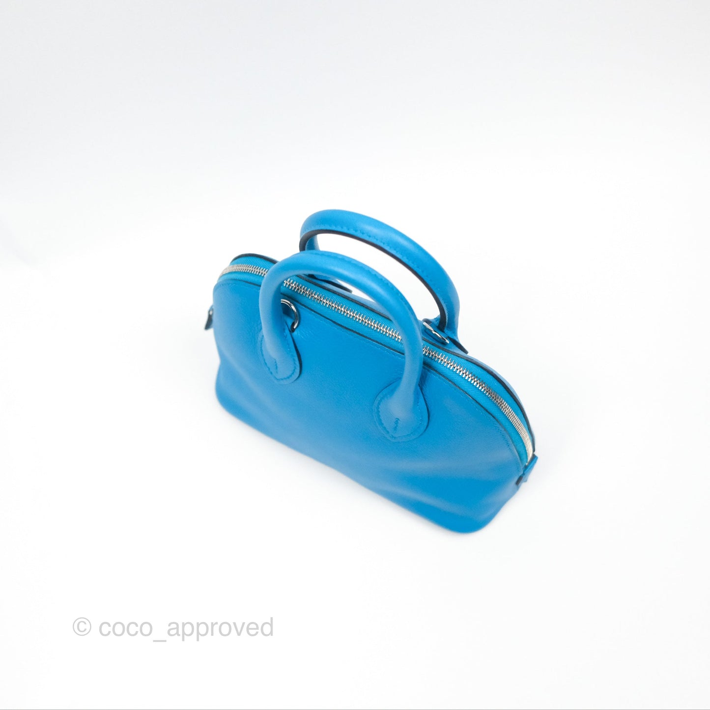 Hermès Bolide Mini 1923 Bleu Frida Evercolor Palladium Hardware