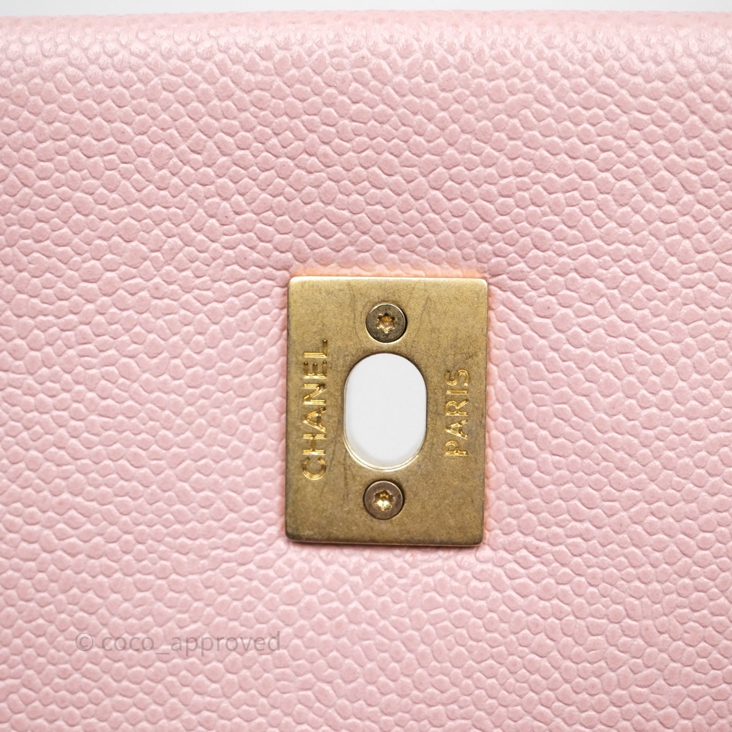 Chanel Chain Around Flap Bag Pink Caviar Aged Gold Hardware 22B