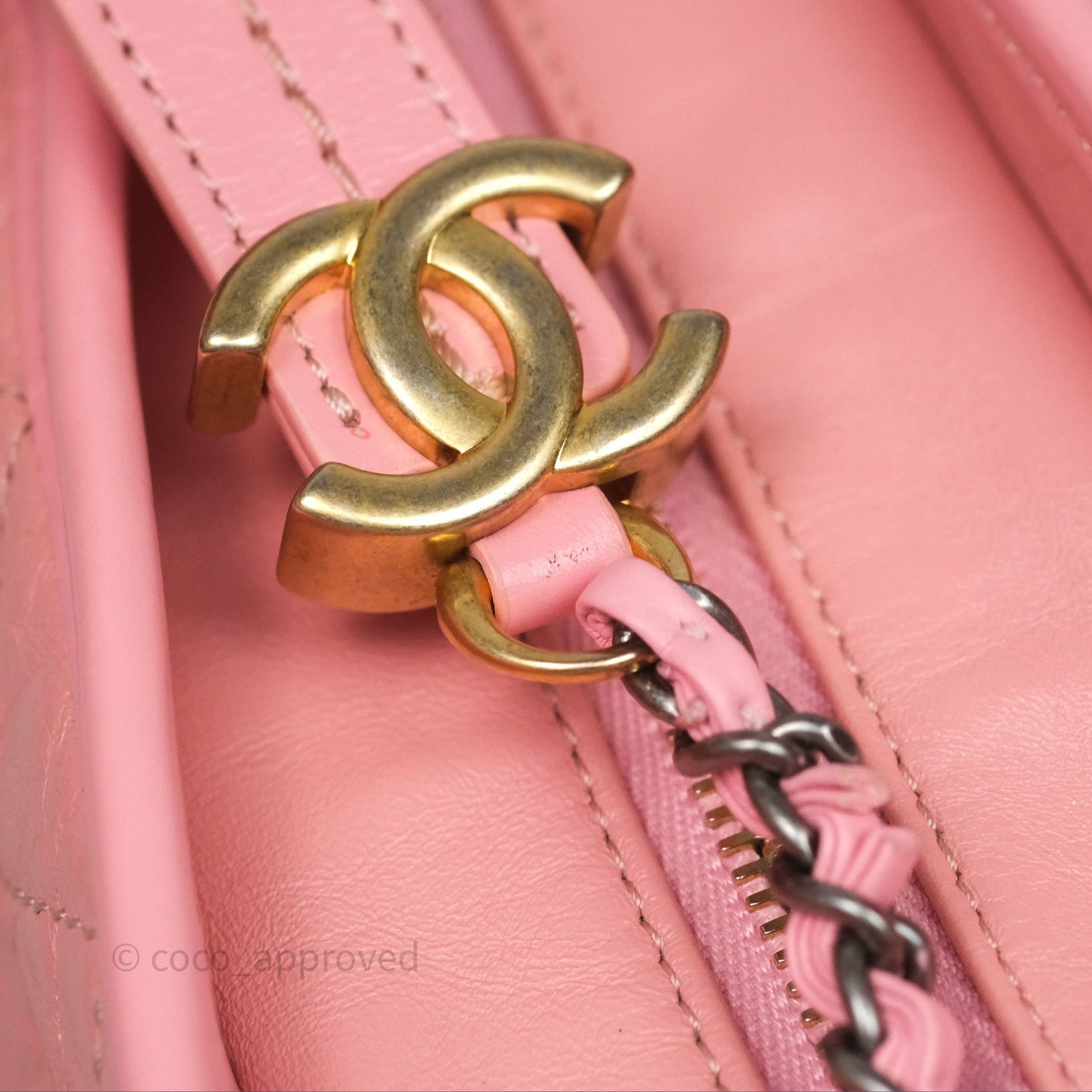 Chanel Large Gabrielle Hobo Pink Aged Calfskin Mixed Hardware 19S