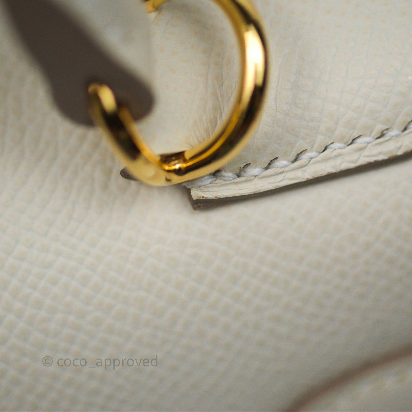 Hermès Kelly 28 Sellier Craie 10 Epsom Gold Hardware